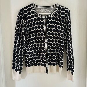 Van Heusen Blk/Wht Polka Dot Cotton Sweater sz. M